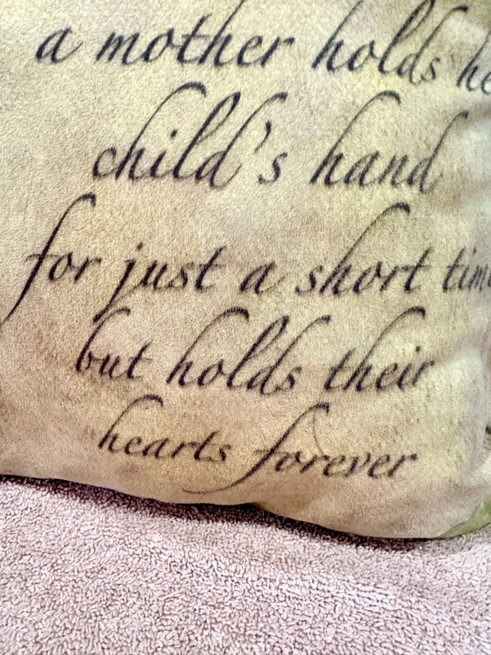 Mother’s Day Decorative Throw Pillow in Pink and Cream 14x14